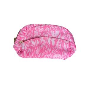 Lilly Pulitzer Pink White Floral Makeup Bag Cosmetic Travel Pouch Vacation